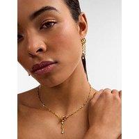 Katie Loxton Jewelled T-Bar Plated Necklace - Gold