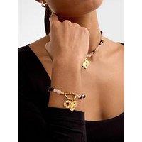 Katie Loxton Two-Toned Beaded Charm Bracelet - Gold