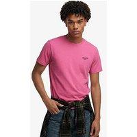 Superdry Essential Serif Logo Embroidered T-Shirt - Pink