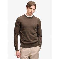 Superdry Mens Lightweight Crew Neck Knitted Jumper - Brown