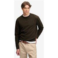 Superdry Essential Stacked Logo Crew Sweatshirt - Dark Grey Green