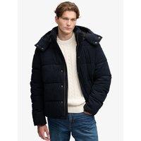 Superdry Mens Hooded Cord Padded Jacket - Navy