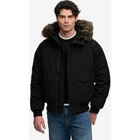 Superdry Faux Fur Everest Bomber Jacket - Black