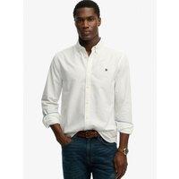 Superdry Mens Preppy Oxford Button-Down Long Sleeve Shirt - White