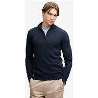 Superdry Essential Lightweight 1/2 Zip Knitted Jumper - Navy