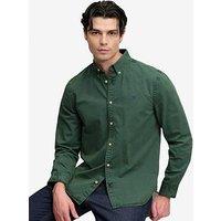 Superdry Mens Garment Dyed Relaxed Fit Long Sleeve Shirt - Green