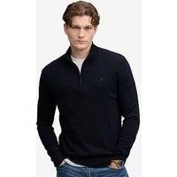 Superdry Essential Lightweight 1/2 Zip Knitted Jumper - Navy