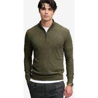 Superdry Essential Lightweight 1/2 Zip Knitted Jumper - Green