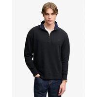 Superdry Mens Garment Dye Rib Half-Zip Sweatshirt - Black