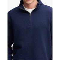 Superdry Mens Rib Half Zip Sweatshirt - Navy