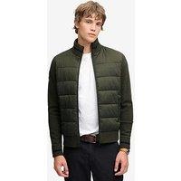 Superdry Slalom Hybrid Jacket With Knit Sleeves - Green