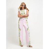 River Island Floral Flare Trouser - Pink