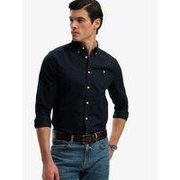 Superdry Mens Button-Down Collar Oxford Long Sleeve Shirt - Navy