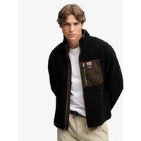 Superdry Mens Borg Full Zip Funnel Neck Sweatshirt - Black