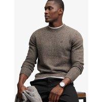 Superdry Mens Brushed Cable Sleeve Knitted Jumper - Brown