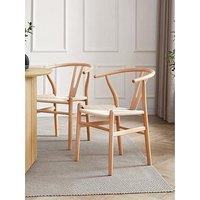 Dusk Jade Set Of 2 Dining Chairs - Wood/Natural