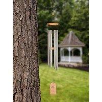 Panacea 69Cm Wood & Aluminium Wind Chime- Silver