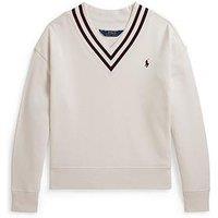 Polo Ralph Lauren Girls V-Neck Sweatshirt - Cream