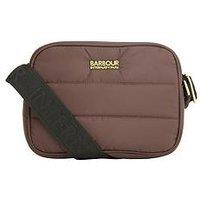 Barbour International Womens Baffle Quilt Zip Top Crossbody Bag - Brown