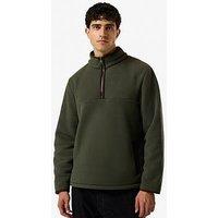 Hunter Mens Microfleece 1/4 Zip High Collar Pocket Jumper - Green