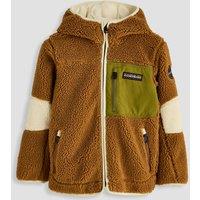 Napapijri Boys Yupik Teddy Fleece Full Zip Hoodie - Grey