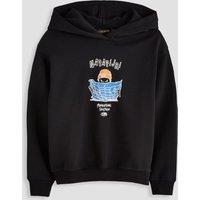 Napapijri Boys Graphic Overhead Cotton Blend Hoodie - Black