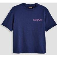 Napapijri Boys Tipi Graphic Regular Fit T-Shirt - Navy