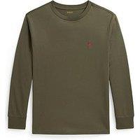 Polo Ralph Lauren Boys Classic Logo Long Sleeve T-Shirt - Khaki