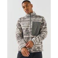 Oakley Mens Snowdrift Mountain Fire Sherpa Full Zip Fleece - Black