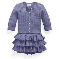 Polo Ralph Lauren Baby Girls Cable Knit Skirt Set - Purple