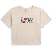 Polo Ralph Lauren Girls Polo Short Sleeve T-Shirt - Cream