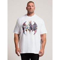 Badrhino Men'S Extra Long Batman Graphic Print T-Shirt - White