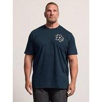 Badrhino Longline Flower T-Shirt - Blue