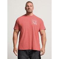 Badrhino Sunset Acid Wash T-Shirt - Red