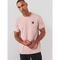 Belstaff Left Chest Patch Logo Regular Fit T-Shirt - Pink