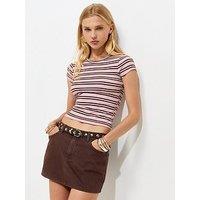 New Look Cotton Rich Striped Baby Tee T-Shirt - Pink