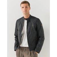 Belstaff Mens Sideline Waxed Cotton Funnel Neck Wax Jacket - Black