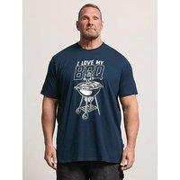 Badrhino My Bbq' Placement T-Shirt Extra Long - Blue