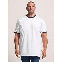 Badrhino Ringer T-Shirt Extra Long - White