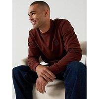 Belstaff Left Chest Patch Logo Crew Sweatshirt - Dark Red