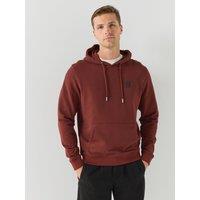 Belstaff Mens Patch Logo Overhead Hoodie - Dark Red