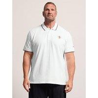 Badrhino Embroidered England Polo Shirt - White