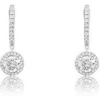 Love Diamond Platinum Plated 1.5Ct Lab-Grown Diamond Huggie Drop Earrings