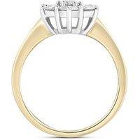 Love Diamond 18Ct Plated Lab-Grown 1.00Ct Diamond Cluster Ring