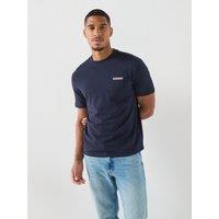 Napapijri Mens Small Box Short Sleeve T Shirt - Blue