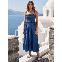 Roman Petite Shirred Tiered Dress