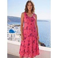 Roman Petite Printed Layered Midi Dress