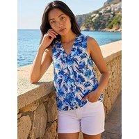 Roman Petite Floral Print Frill Top