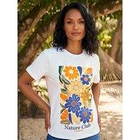 Roman Dusk Floral Placement Print T-Shirt