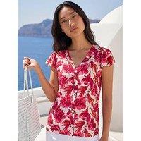 Roman Petite Floral Frill Sleeve Blouse